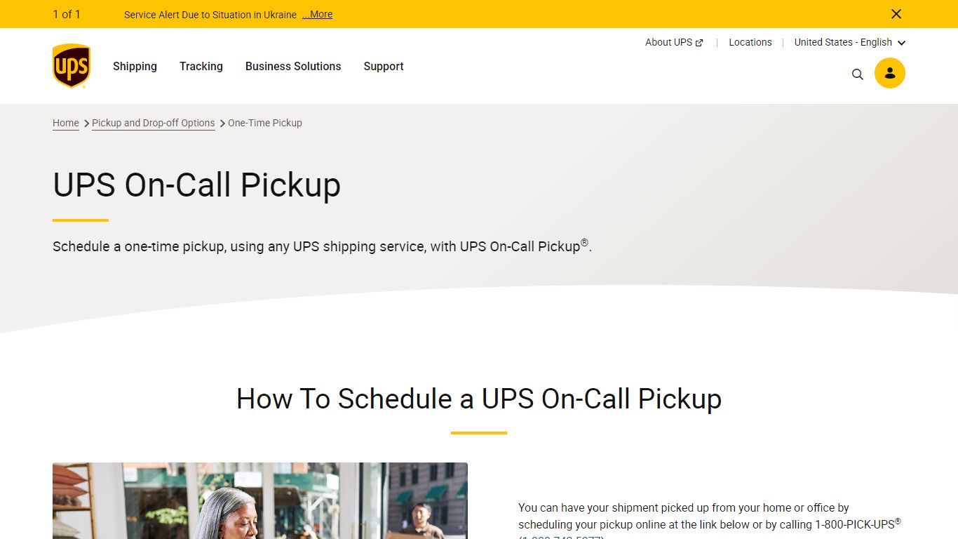 One-Time Pickup | UPS - United States